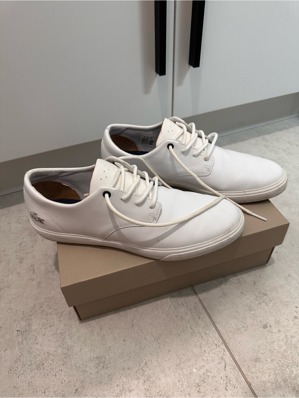 Lacoste Men's White Low-Top Leather Sneakers
